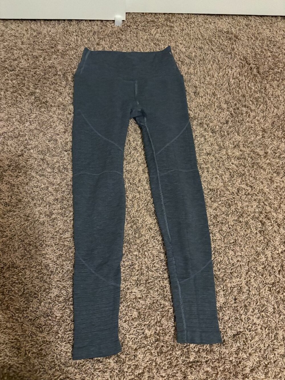 Alphalete Leggings Gray Small Wide Waistband Ankle Length Polyamide Blend